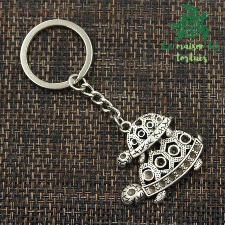 Porte-clés tortue terrestre parent et son enfant