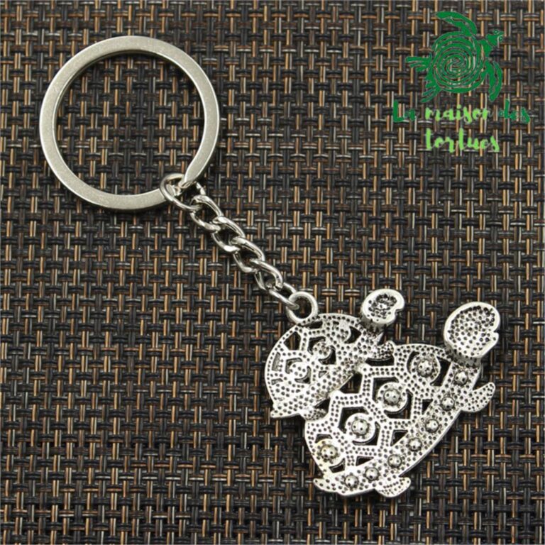 Porte-clés tortue terrestre parent et son enfant