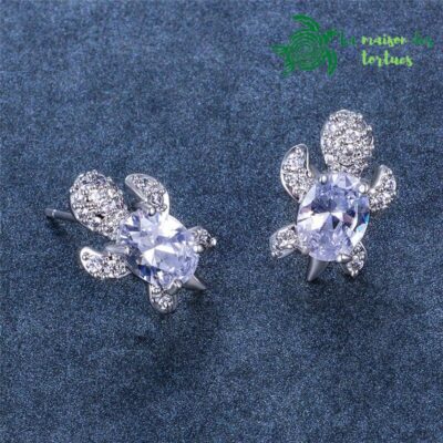 Boucles d'oreilles tortue blanche